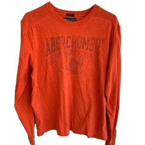 Vintage Abercrombie & Fitch Cougar Graphics Tee Shirt Mens Adult Size XL Orange